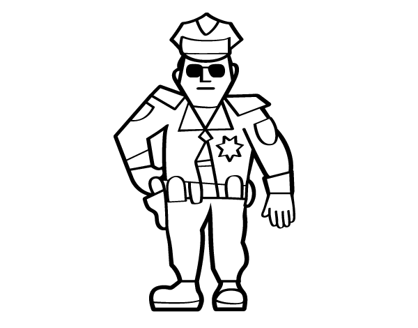 Desenho de Polícia municipal para Colorir