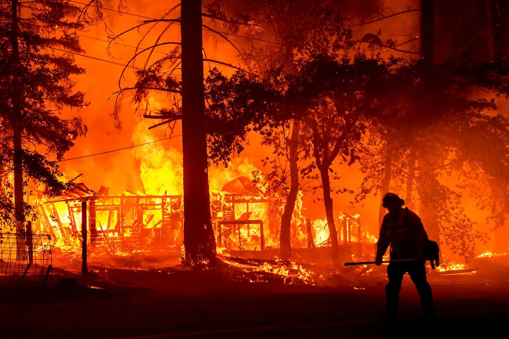 A firefighter in California