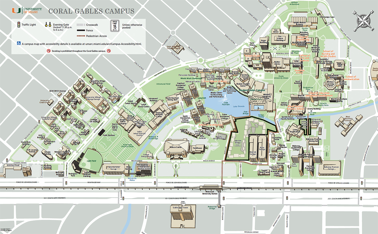 University Of Miami Campus Map - Wynne Karlotte