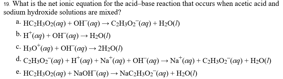 19 What Is The Net Ionic Equation For