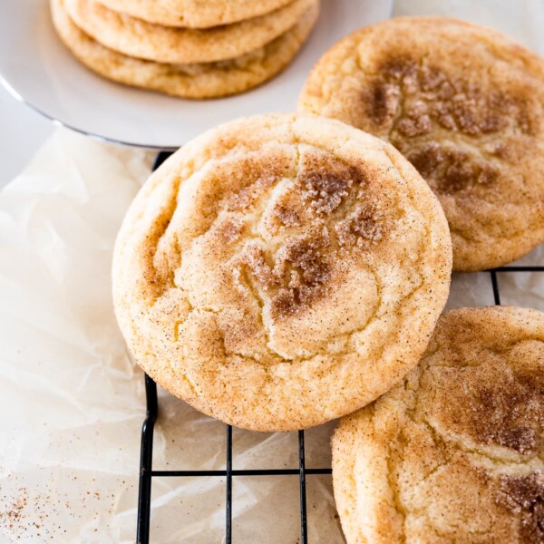 insomnia Snickerdoodle cookies on a cookie cooling rack