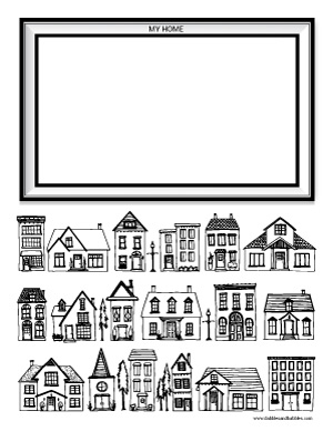 houses coloring page dabbles babbles