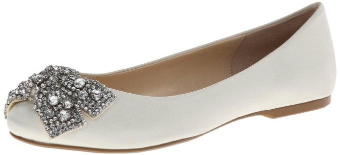 Ballet Bridal Flats by Betsey Johnson | 21 Wedding Flats That Will Look Beautiful for the Bride - http://emmalinebride.com/bride/wedding-flats-bride/