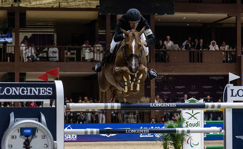 Henrik von Eckermann (SWE) and King Edward winners of the Longines FEI Jumping World Cup™ Final 2024 - Riyadh (KSA) Copyright FEI/Martin Dokoupil