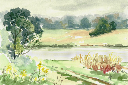 Bullfrog Lake After Storm Watercolor – Let's Paint Nature!