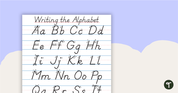 writing the alphabet chart teach starter