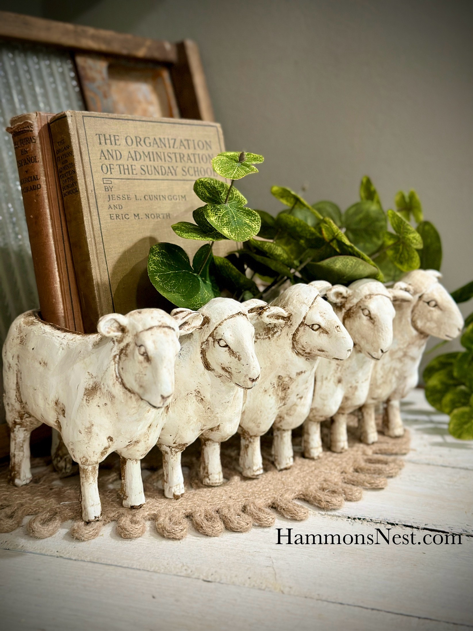 Farmhouse Makeover on Dollar General Sheep Decor