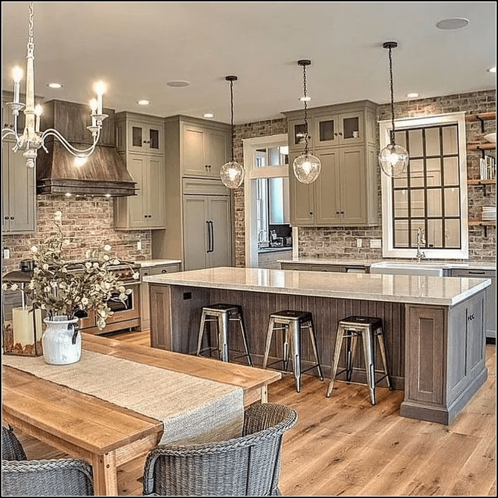 33 Nice Rustic Farmhouse Kitchen Design Ideas HOMYHOMEE