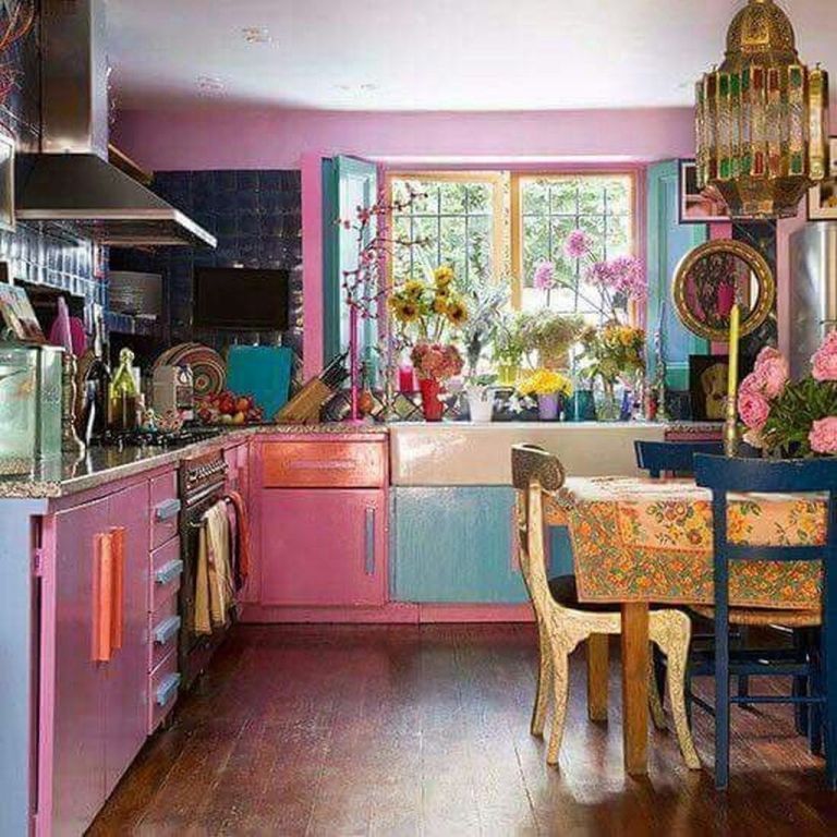 Beautiful Bohemian Style Kitchen Decoration Ideas 11