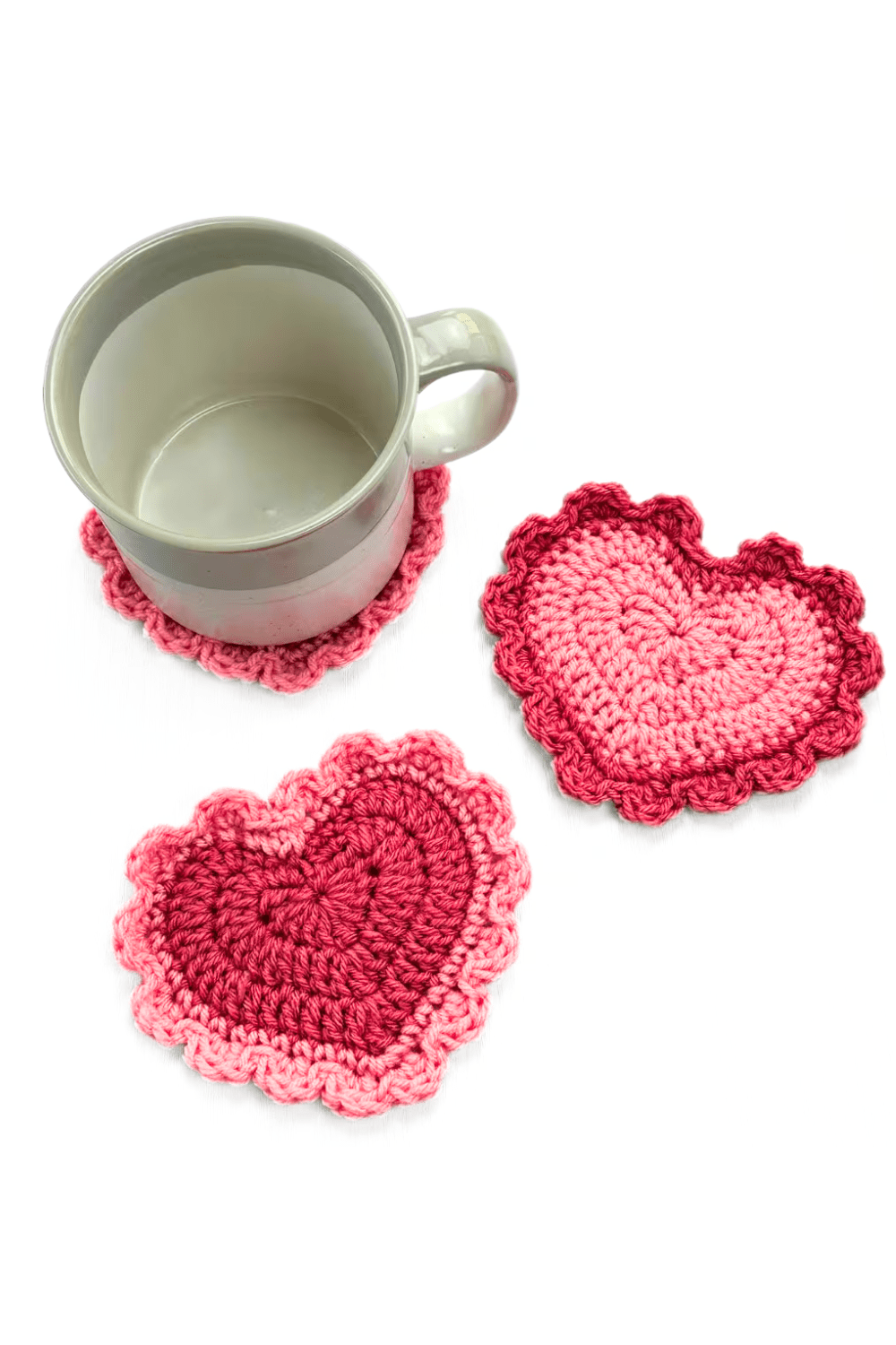 Crochet Heart Coaster