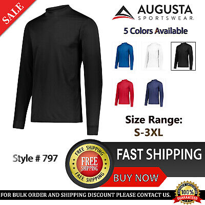 Baju kolar berdiri pakaian lelaki plus saiz 5xl gaya: Augusta Sportswear Men S100 Polyester Wicking Mock Turtleneck T Shirt 797 Ebay