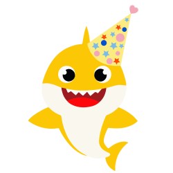 shark birthday svg layered clipart dxf