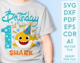 shark birthday svg 1st clipart boy instant birsthday