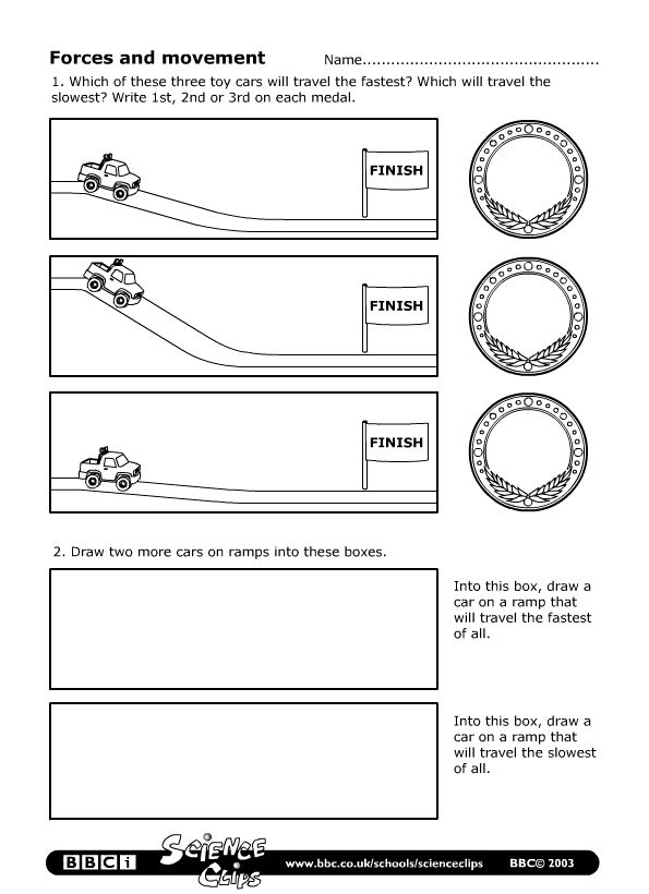 bbc schools science clips forces and movement worksheet force and