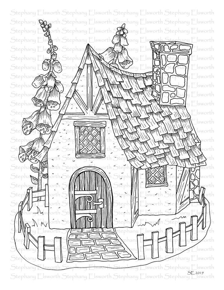 faerie houses ii set 2 pdf printable coloring pages 6 10 etsy coloring pages coloring books fairy coloring pages