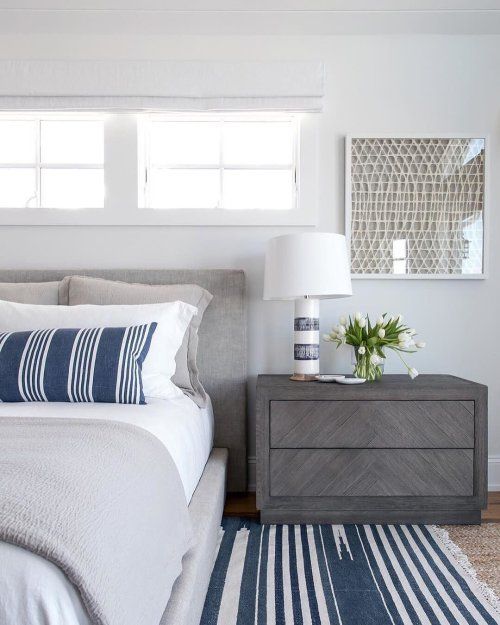 Neutral bedroom with wooden accents