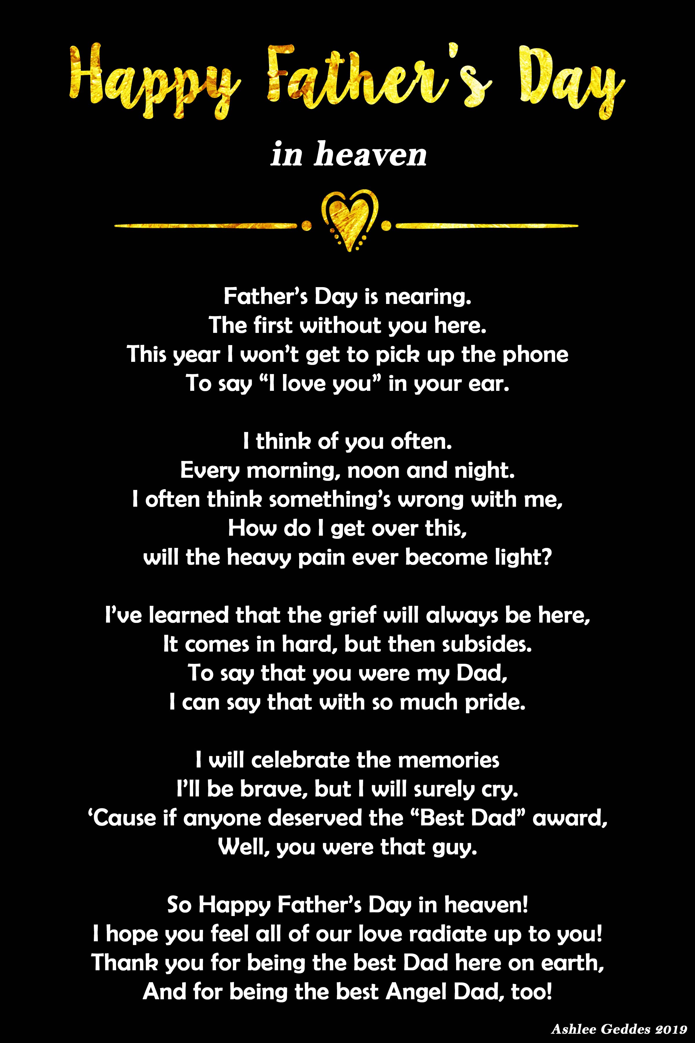 Father's Day in Heaven Poem