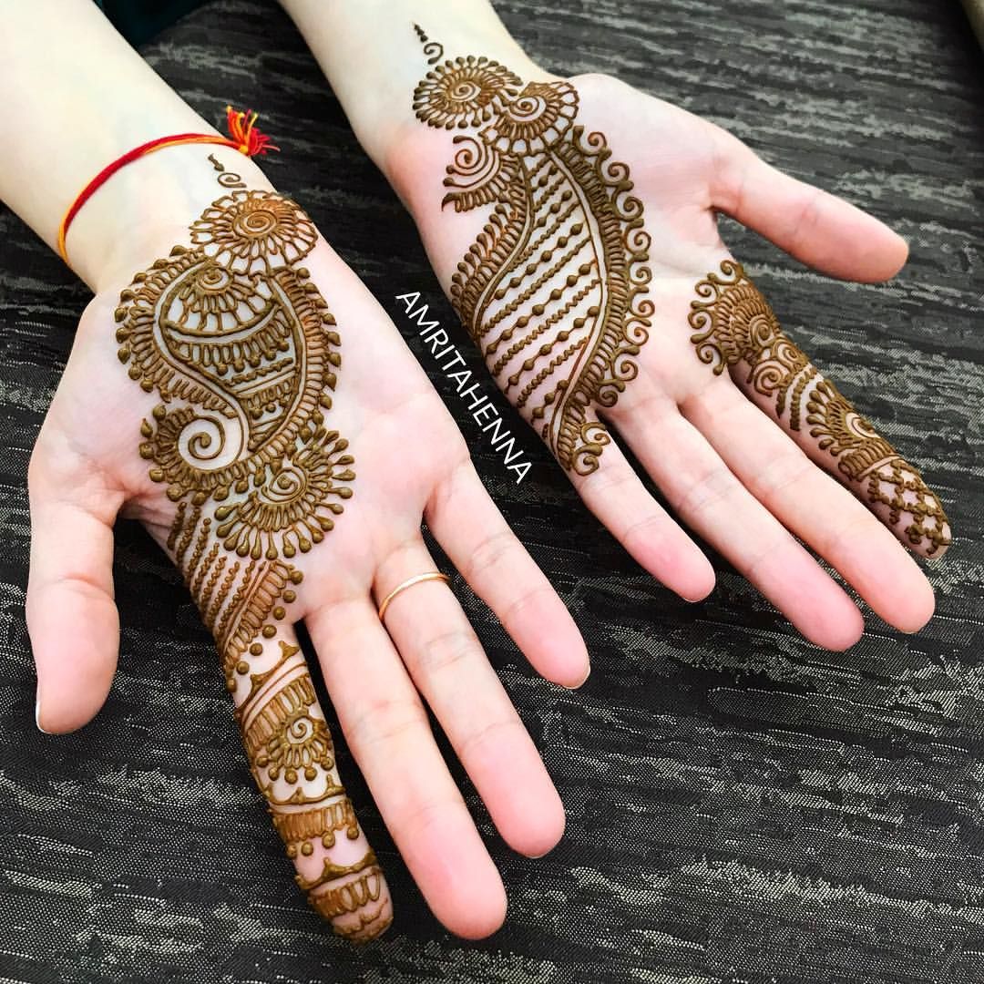 Simple Mehndi Design Right Hand Front Side Novocom Top