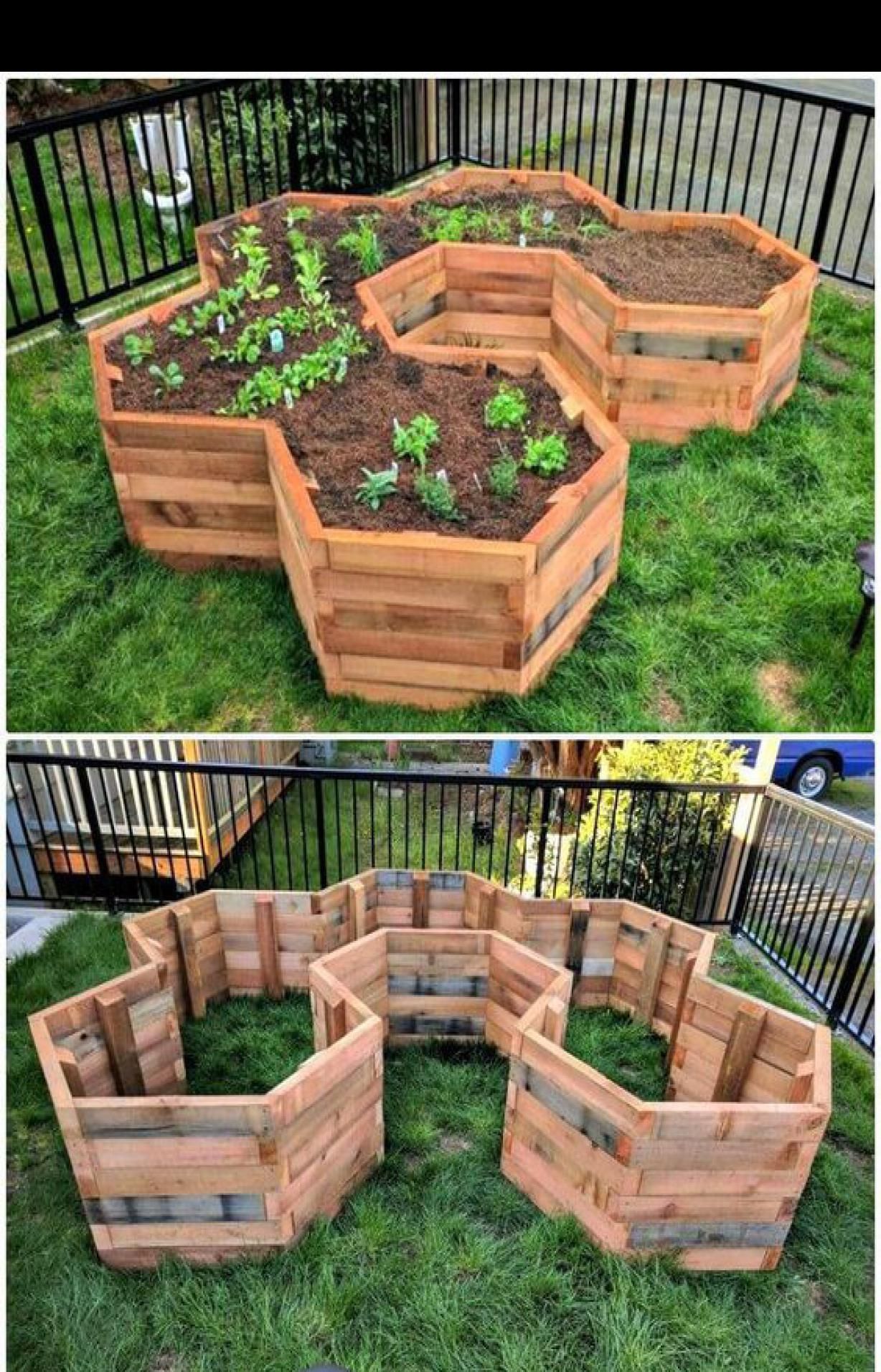 Raised garden beds from pallets