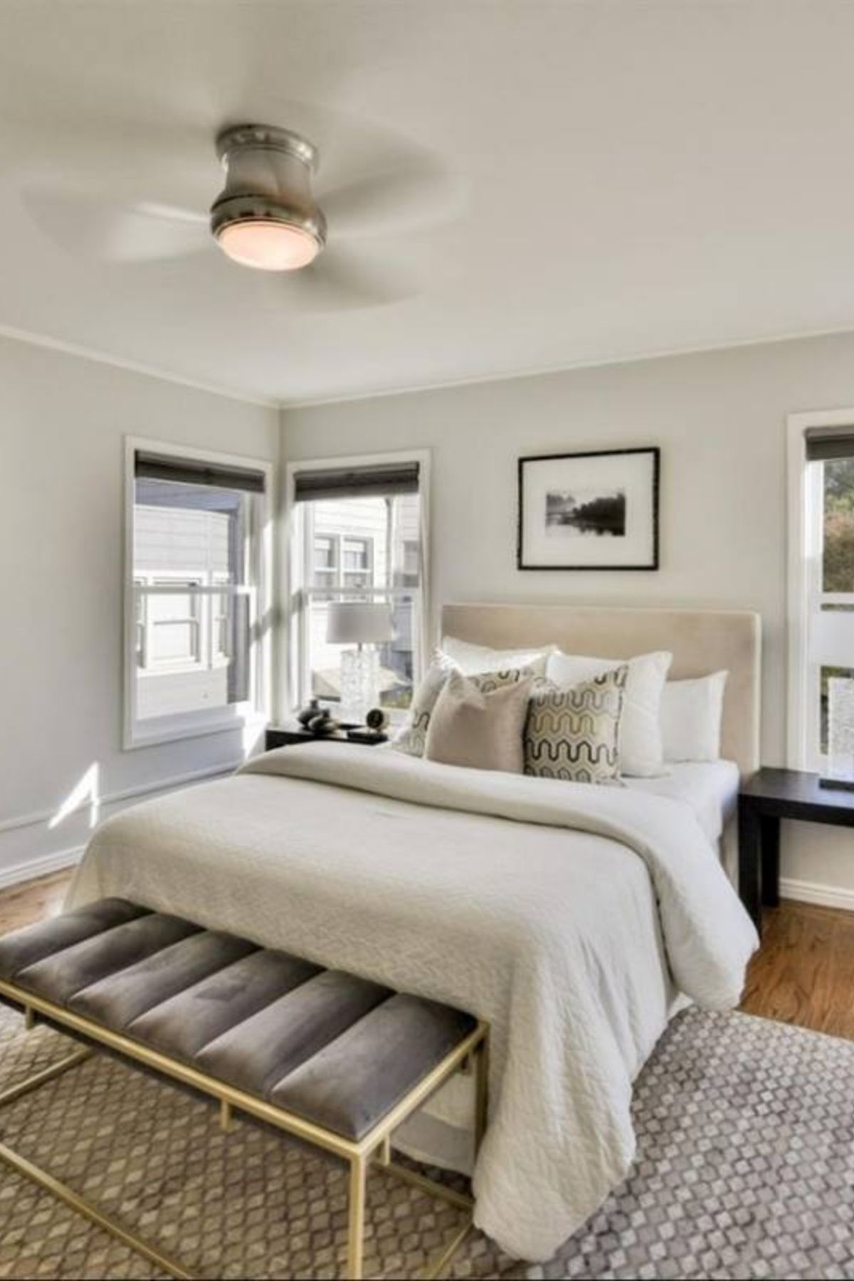 Neutral and modern luxury guest bedroom