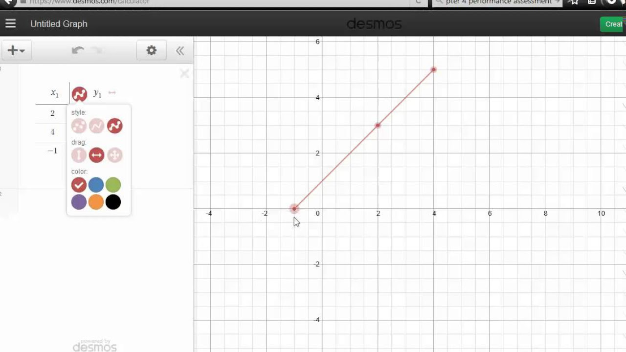 Using Desmos To Graph Points And Lines