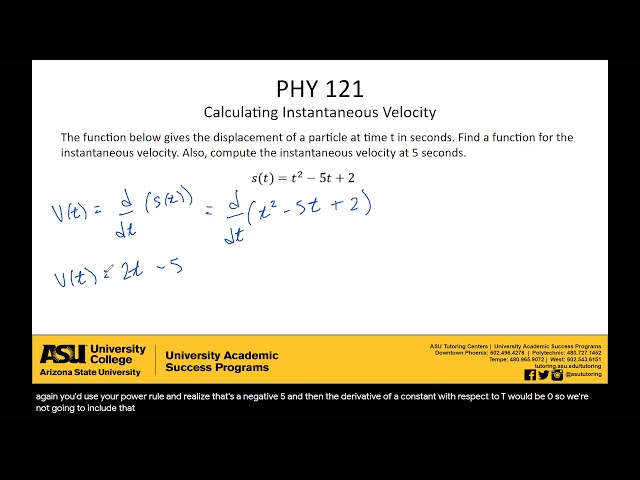 Calculating Instantaneous Velocity