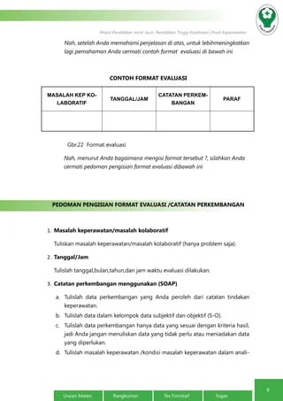 Kesehatan, definisi keluarga tentang tingkat pengetahuan mereka. Evaluasi Keperawatan