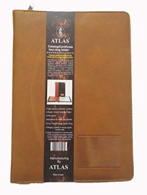 Atlas Leather Finished File Folders for Certificates, Documents Holder Ring File