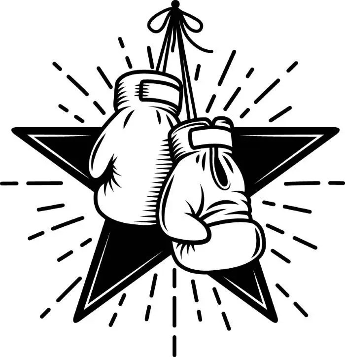 Boxing Logo 3 Gloves Star Fight Fighting Fighter MMA Mixed