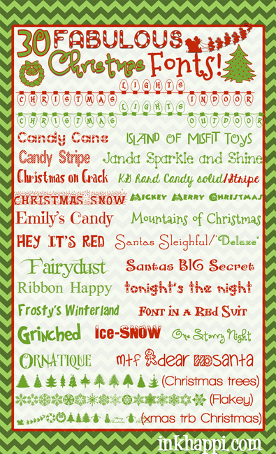 30 favorite Christmas fonts… all free to download!