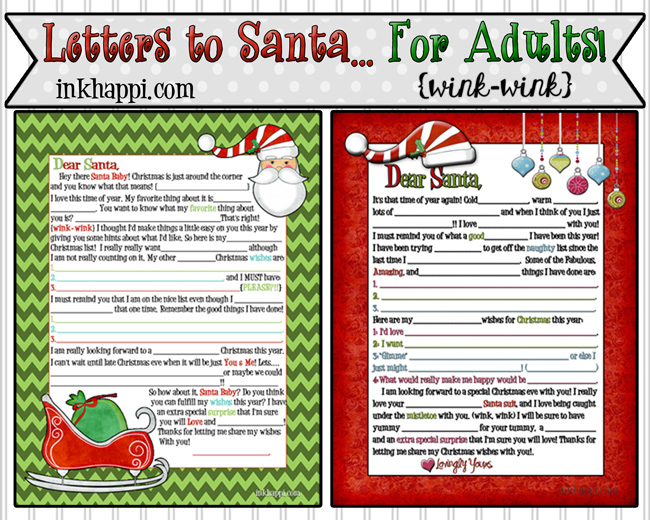 Letters to Santa {mad lib style}… for Adults {wink-wink}