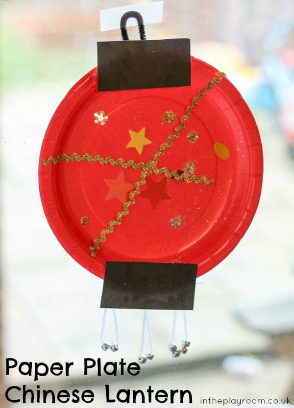 Paper Plate Chinese Lantern Craft for Chinese New Year - In The Playroom