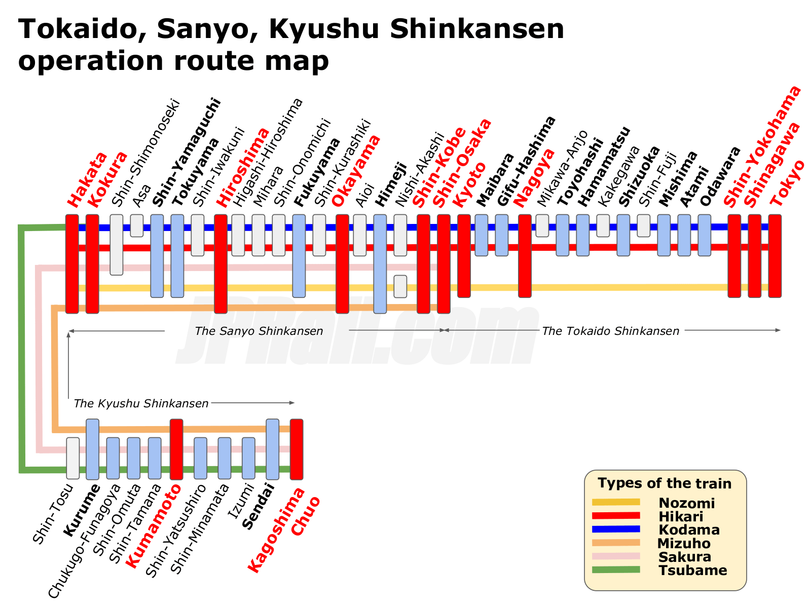 Nozomi Train Map