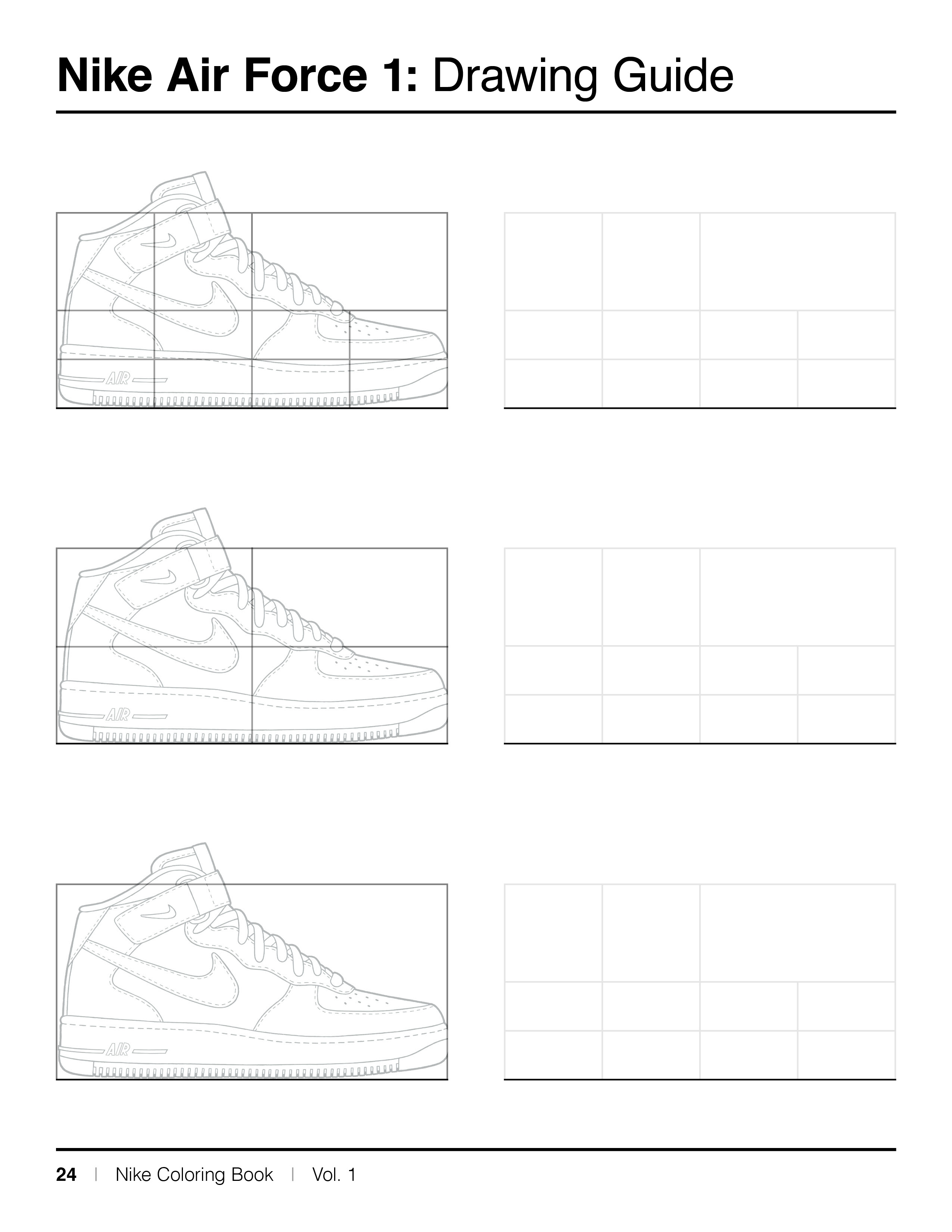 Nike Air Force 1 Mid Drawing Guide