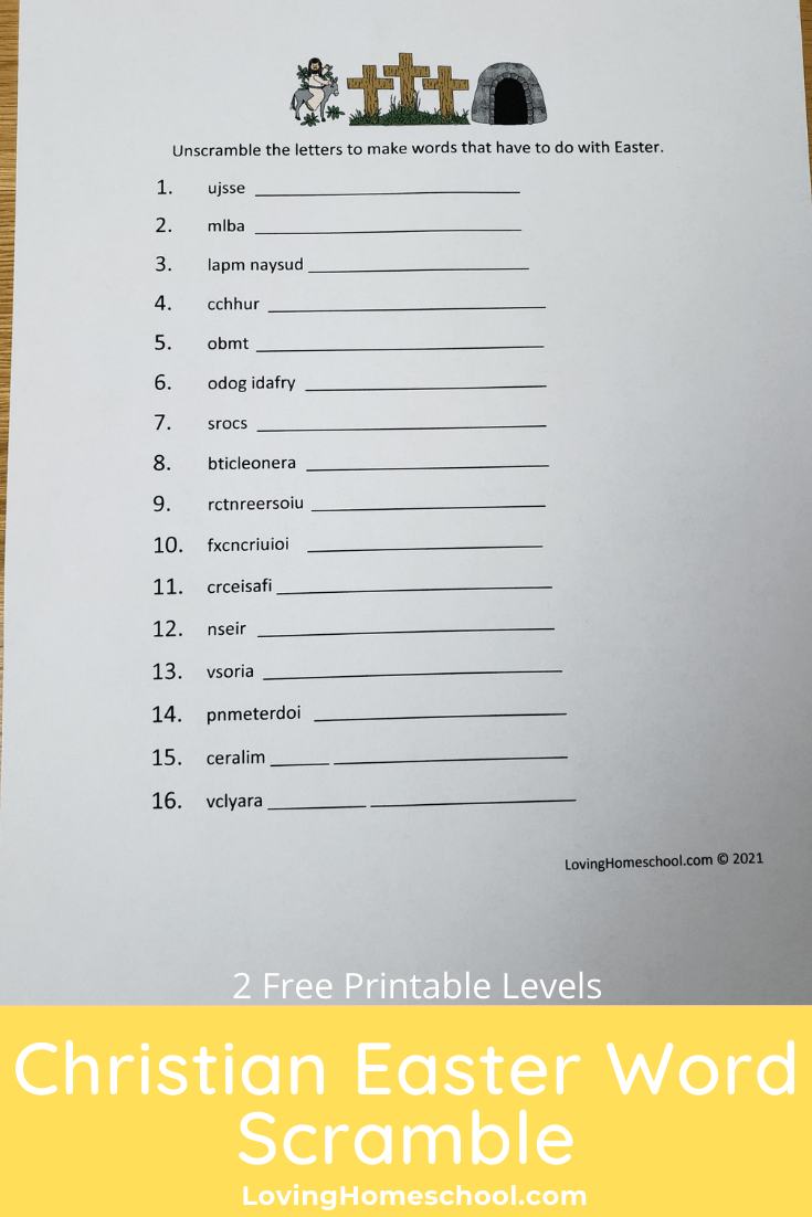 Free Printable Easter Word Scramble