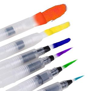 Delidge Water Brush Pen for Watercolor Calligraphy Drawing Tool Marker 6 Pcs – Brush Set – White