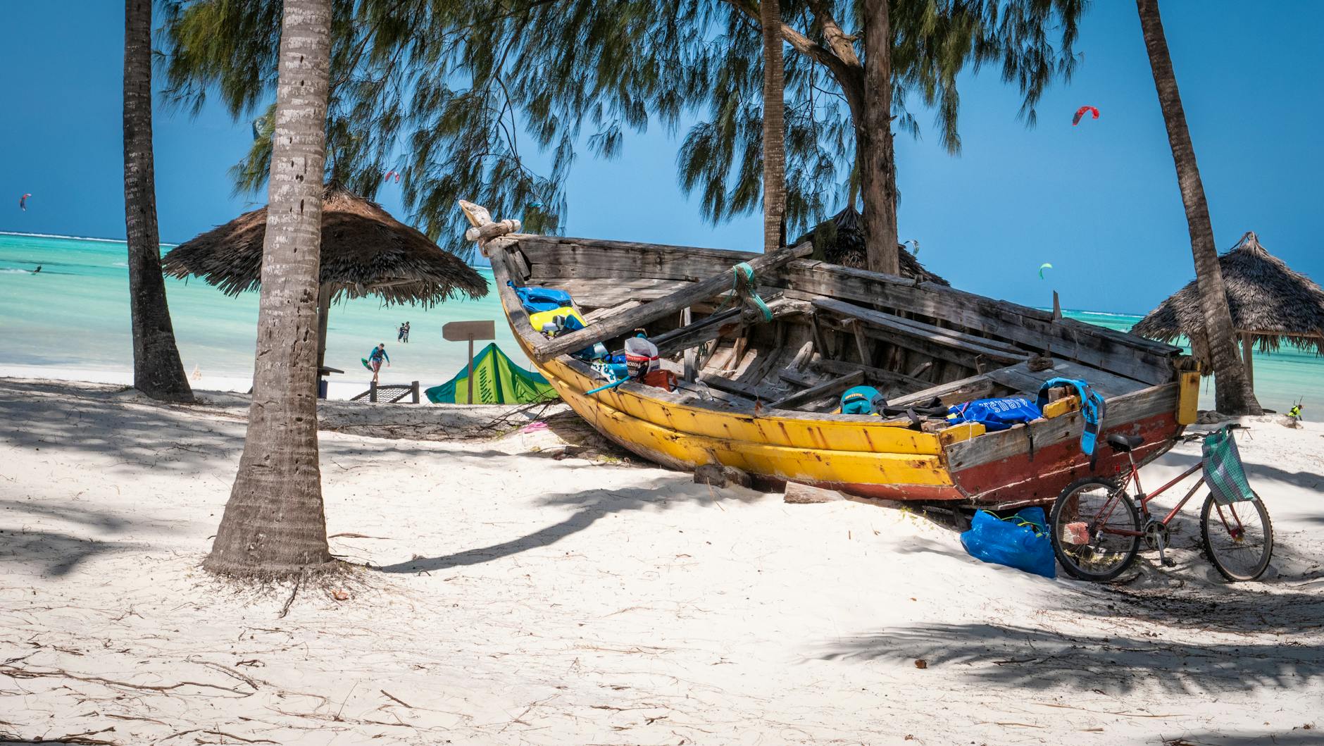 a boat at the beach