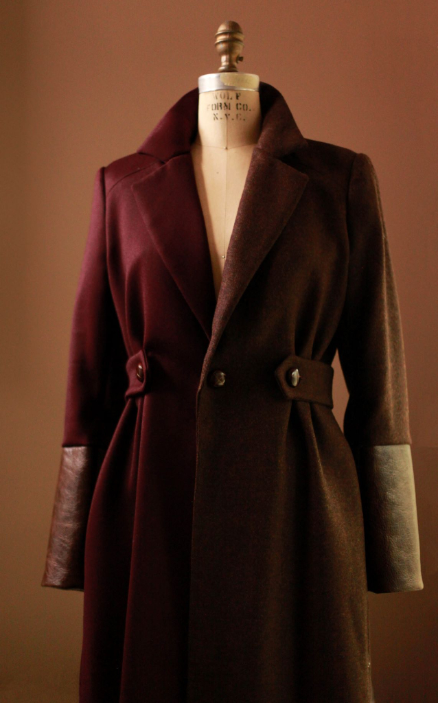 purple womens wool coat