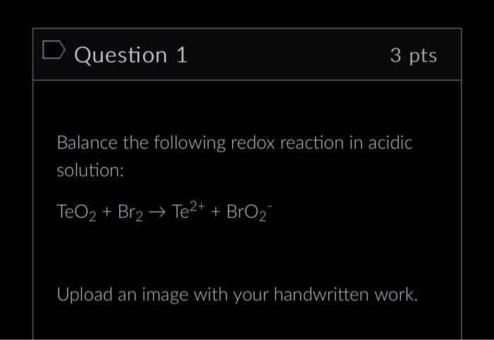 Solved Question 1 3 Pts Balance The