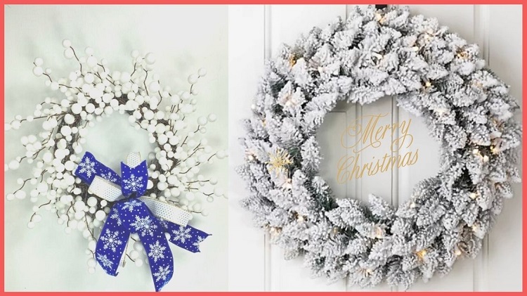 44 Gorgeous White Christmas wreaths for the front door