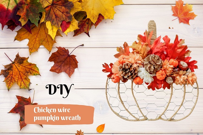 DIY Chicken Wire Fall Wreath ( step by step with pictures)