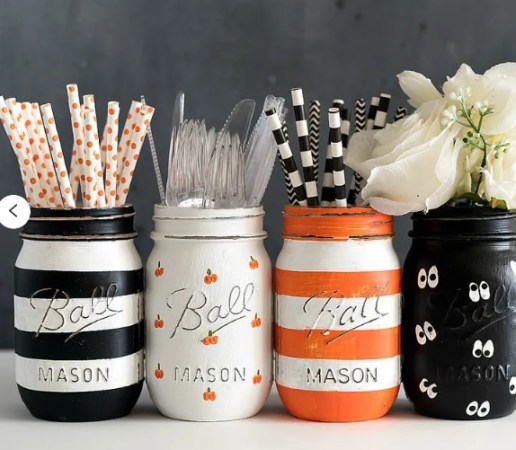 Mason jars Halloween party display