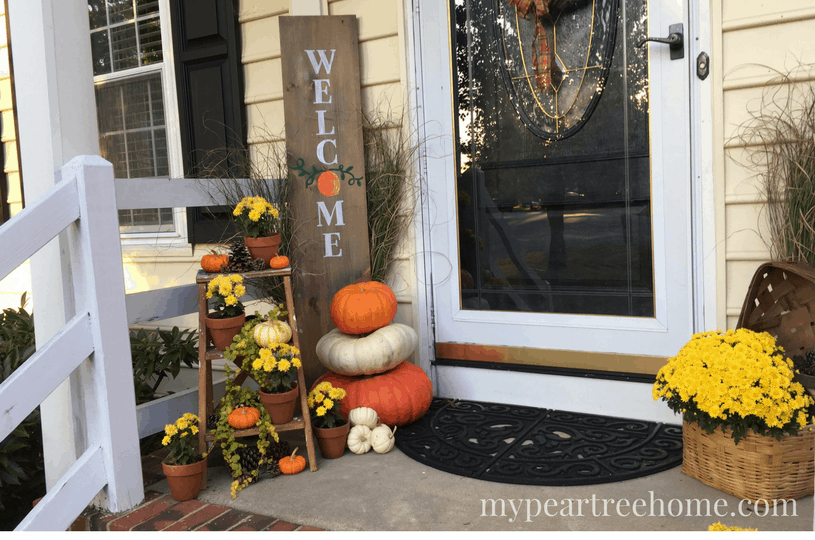 Fall Porch Welcome Sign| My Pear Tree Home