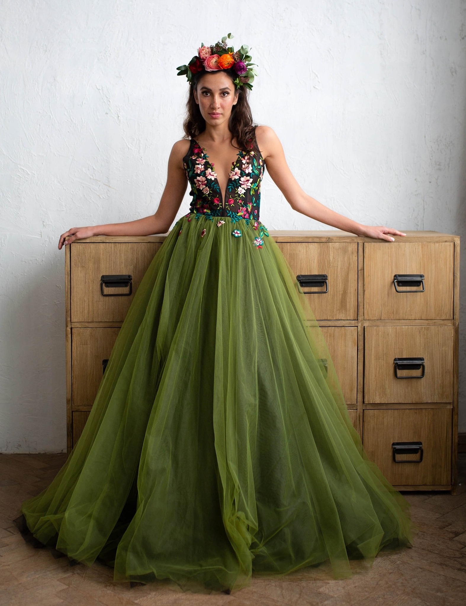 green floral wedding dress on offbeat wed alternative wedding ideas from Offbeat Wed (formerly Offbeat Bride)