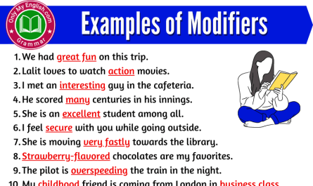 examples of modifiers in sentences