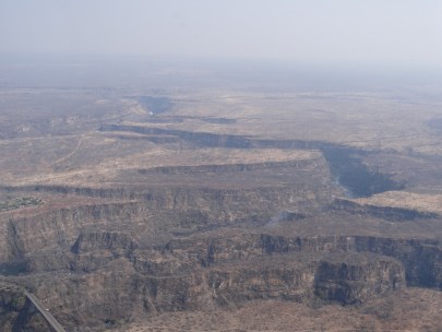 The view from above around the falls