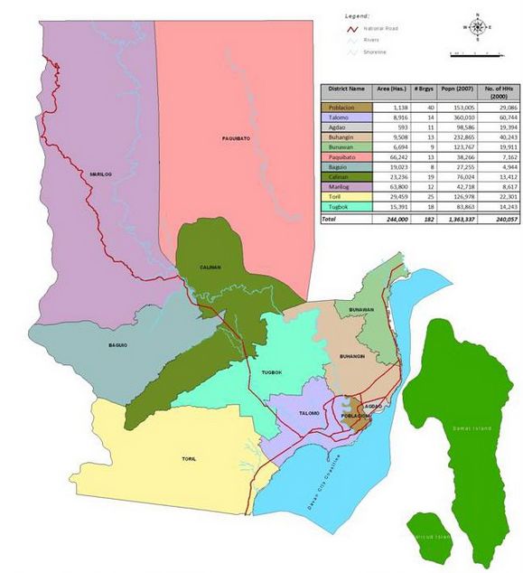 Davao City Political Map