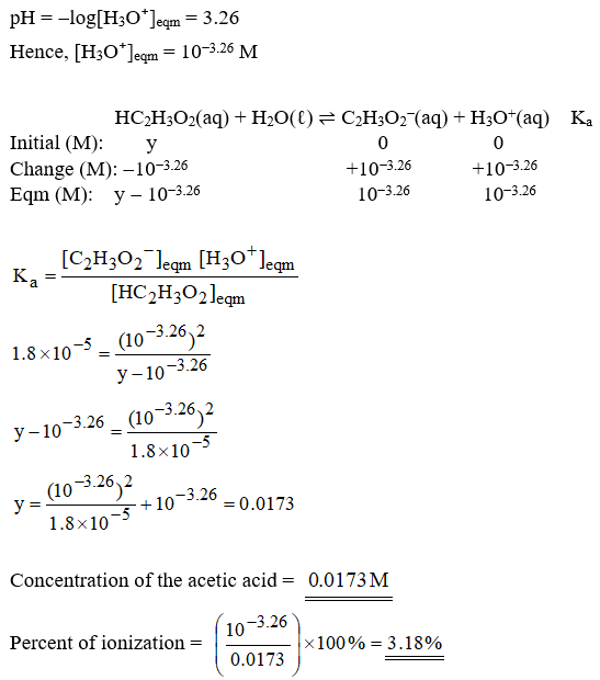 The Ph Of An Acetic Acid Solution Is 3