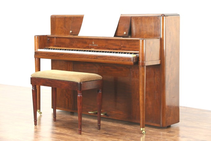 mid century modern piano | SOLD - Steinway Signed 1942 Midcentury Modern Mahogany Console ..