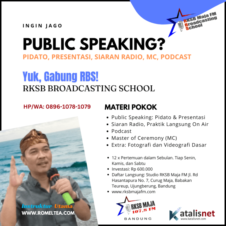 Kursus Public Speaking, Pidato, Presentasi, MC, Penyiar, Podcast